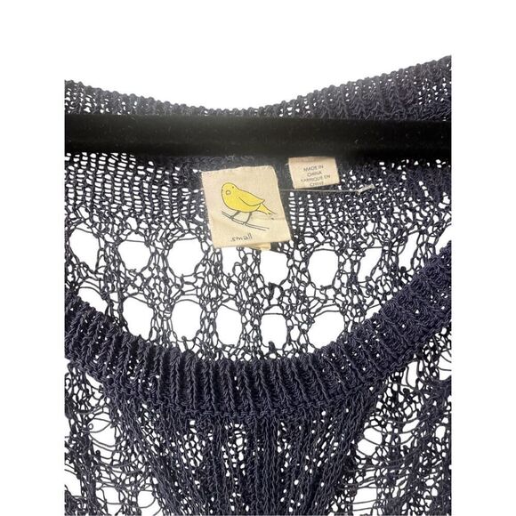 Anthropologie open work top by Yellow bird navy sz small - Picture 4 of 4